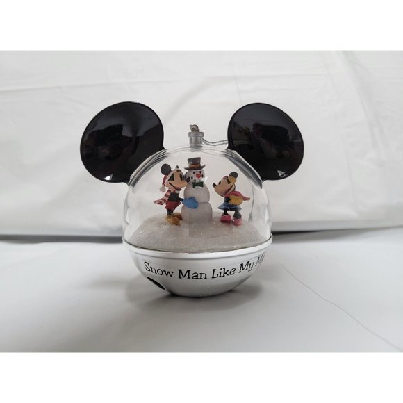 Mickey Mouse 2007 Snow Globe Ornament SNOW MAN LIKE MY MAN Bradford #A0910 COA - Picture 1 of 10